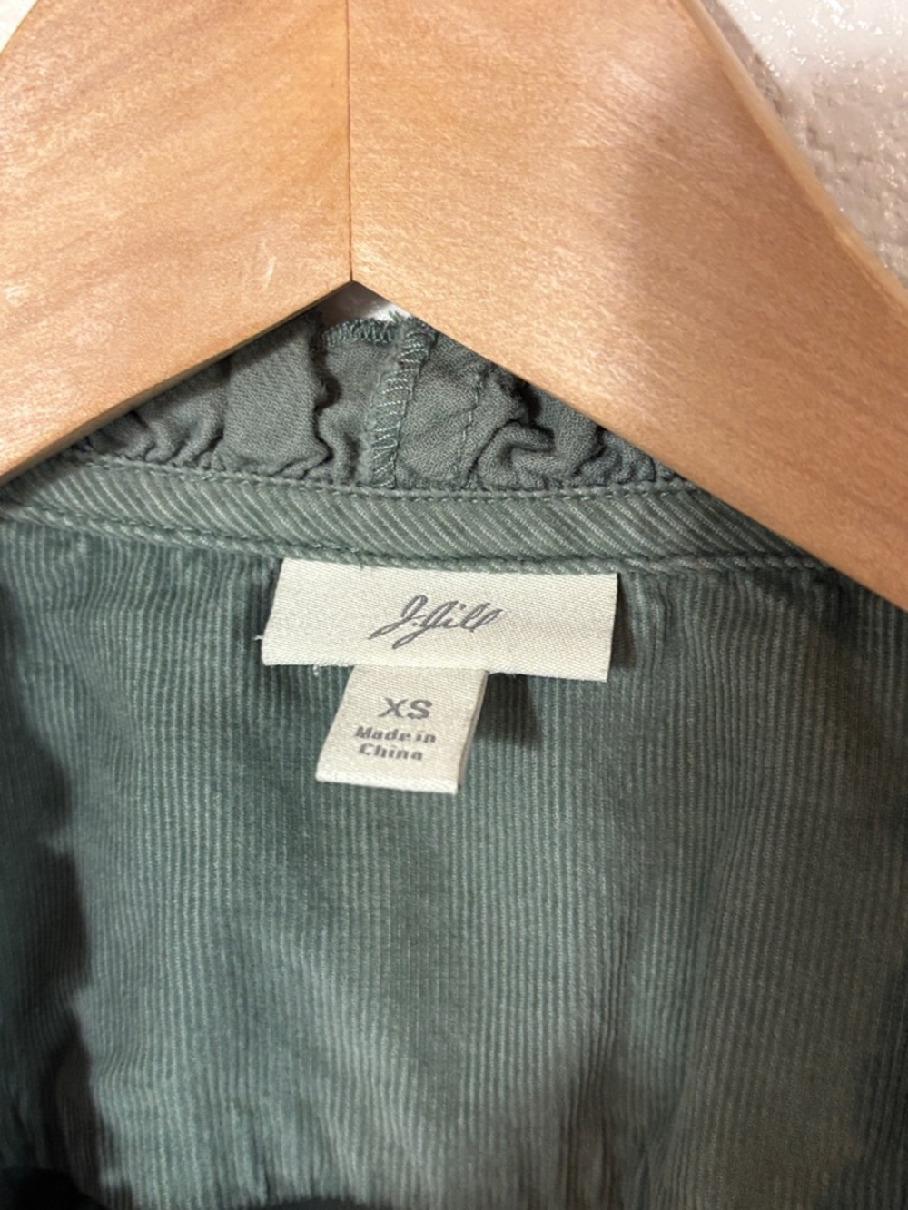 J Jill 100% sage green cotton cropped sleeve corduroy blazer size extra small - Picture 3 of 6